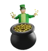 Irishman sitting on coin pot