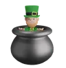 Irishman standing in money pot