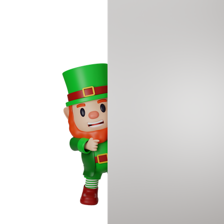 Irishman with blank board  3D Illustration