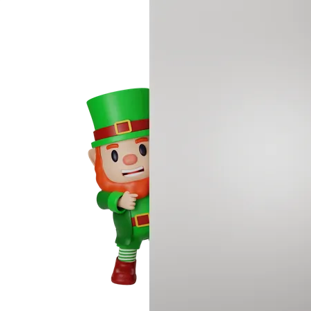 Irishman with blank board  3D Illustration