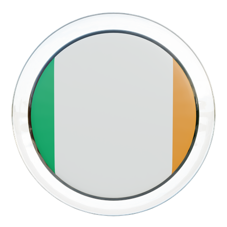 Drapeau rond d'Irlande  3D Icon