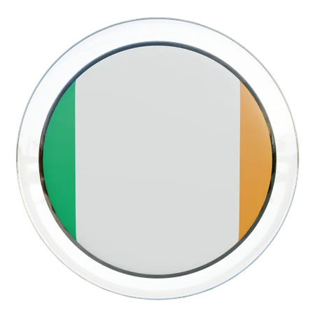 Drapeau rond d'Irlande  3D Icon