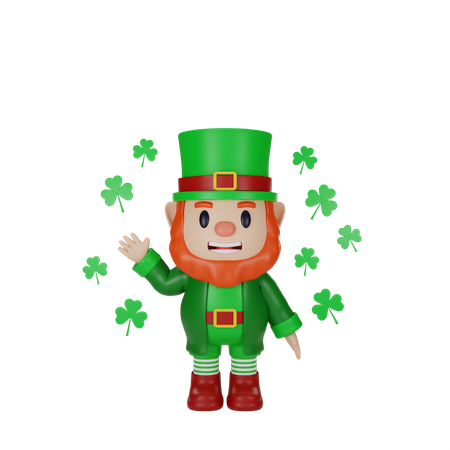 Irlandês com folhas  3D Illustration