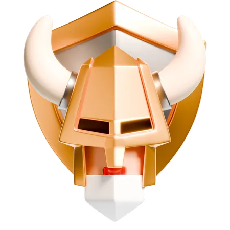 A Cute Viking Character Wearing An Iron Helmet With A Shield On His Back Suitable For 3 D Game Design 3D Icon