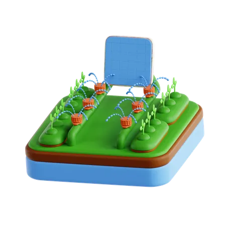 Irrigação movida a energia solar  3D Icon