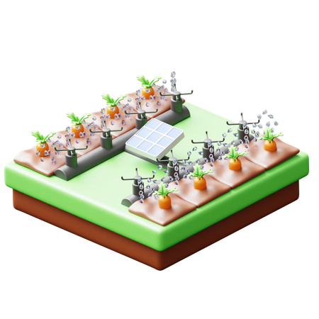 Irrigação movida a energia solar  3D Icon