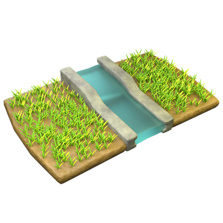 Irrigation du riz  3D Icon