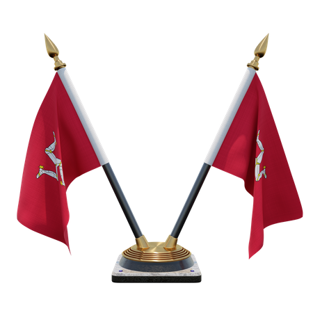 Soporte para bandera de escritorio doble de la Isla de Mann  3D Flag