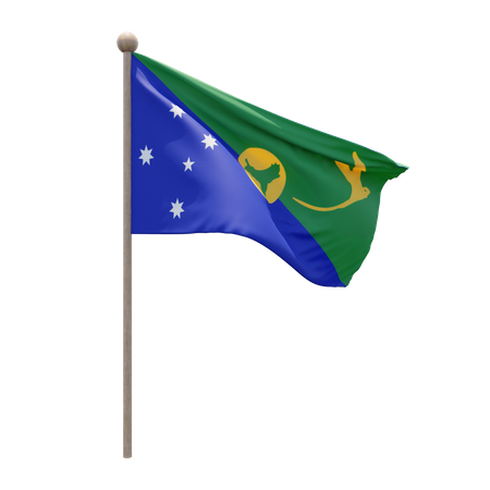 Asta de bandera de la isla de navidad  3D Flag