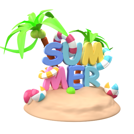 Isla de verano  3D Icon