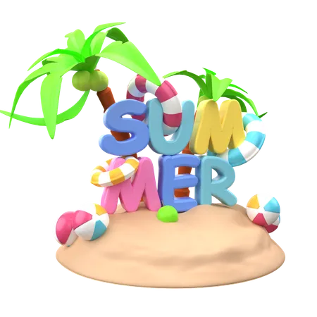 Isla de verano  3D Icon