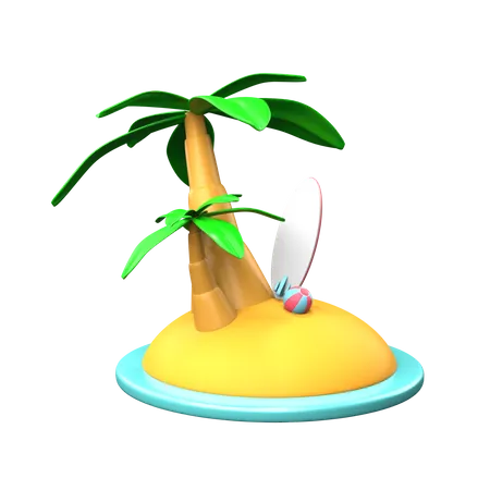 Isla de verano  3D Icon