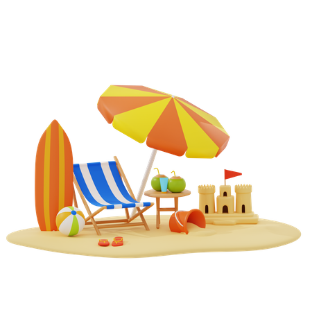 Isla de verano  3D Icon