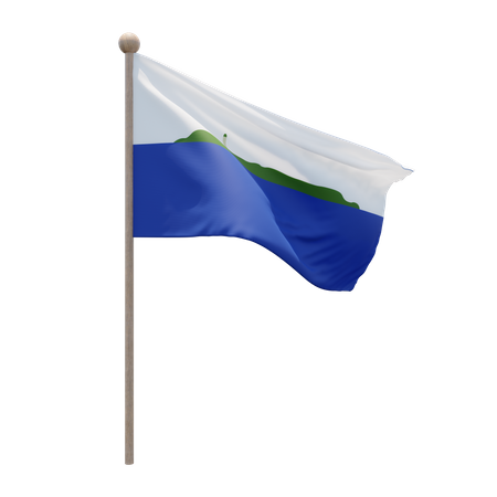 Asta de bandera de la isla de navassa  3D Icon