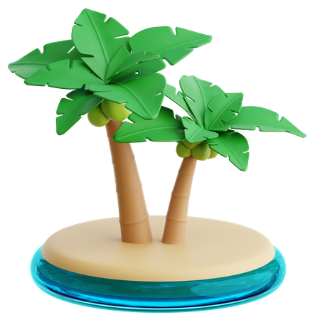 Isla tropical  3D Icon