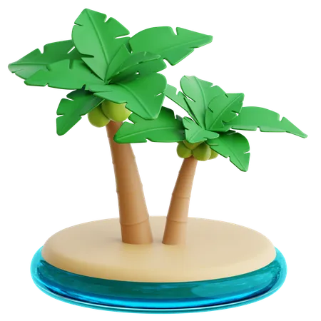 Isla tropical  3D Icon