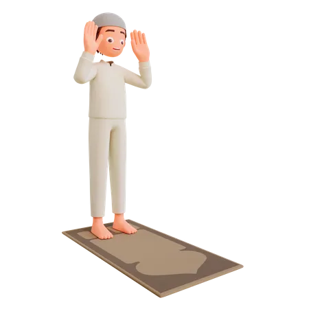 Islamic Children Standing 3D Illustration