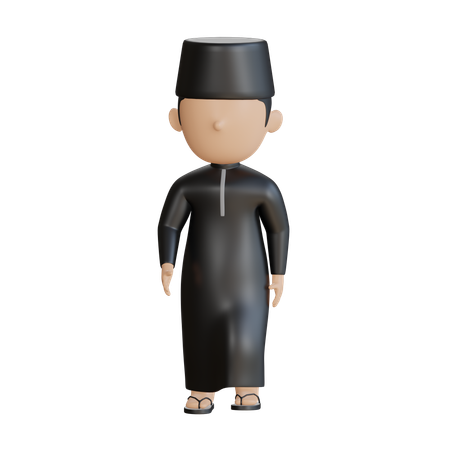 Islamic Boy Walking  3D Icon