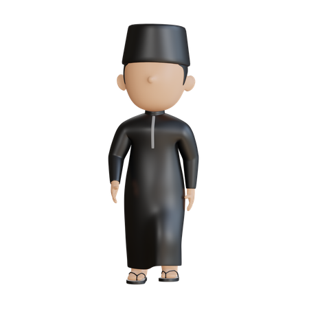 Islamic Boy Walking  3D Icon