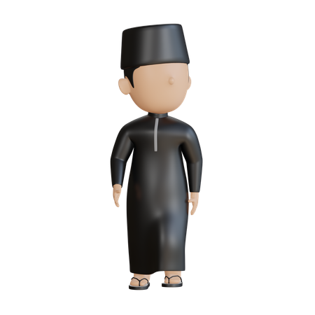 Islamic Boy Walking  3D Icon