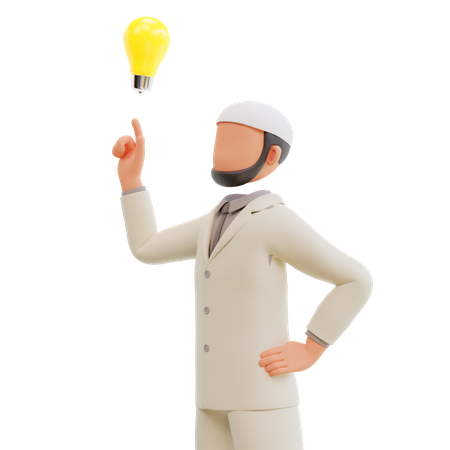 Islamic businessman with an idea  3D Illustration