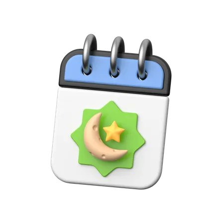 A 3 D Icon Displaying The Islamic Calendar Showcasing Months And Dates Symbolizing Religious Observances And Cultural Traditions Within Islam 3D Icon