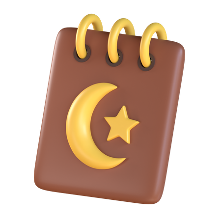 Islamic Calendar 3D Illustration