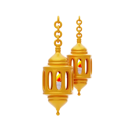 Islamic Candle Lantern 3 D Icon Ramadan Lantern 3 D Icon Ramadan Kareem Concept 3D Icon