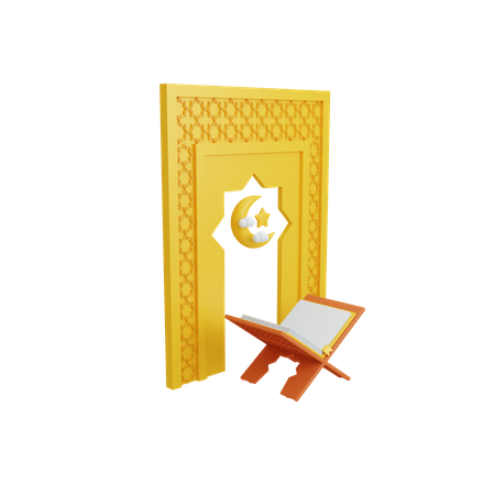 Islamic decoration with holy quran  3D Icon