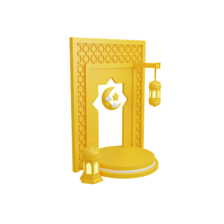 Islamic decoration with podium display  3D Icon