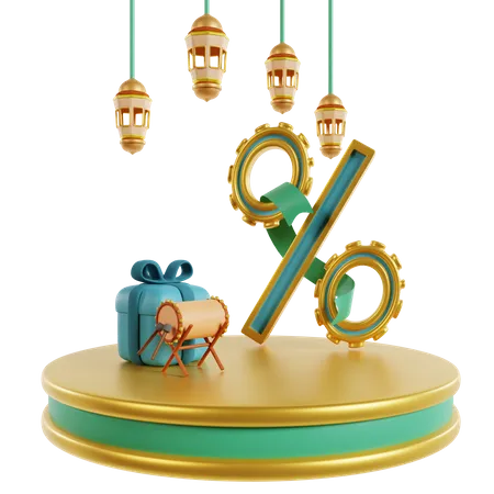 Islamic Discount Podium  3D Icon