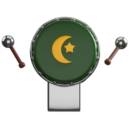 3 D Render Islamic Drum Illustration 3D Icon
