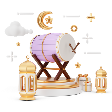Islamic Drum  3D Illustration
