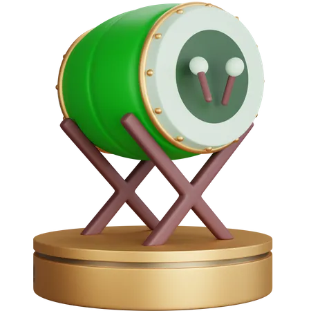 Islamic Drum On The Podium  3D Icon