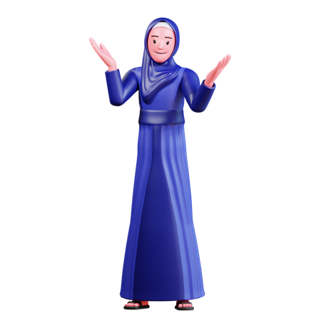 Islamic Girl  3D Illustration