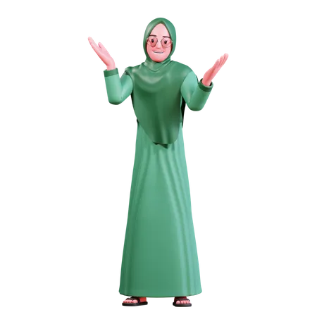 Islamic Girl  3D Illustration