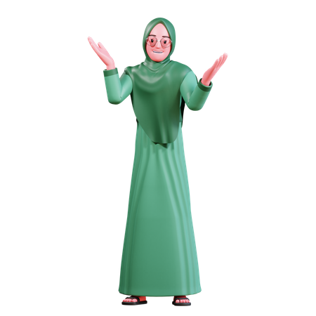 Islamic Girl  3D Illustration