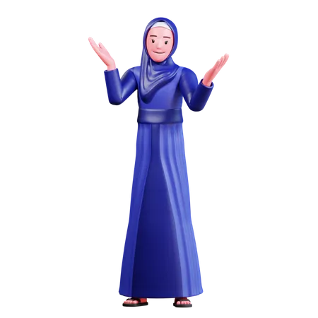 Islamic Girl  3D Illustration