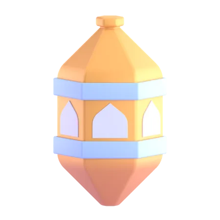Islamic Golden Lantern 3D Illustration