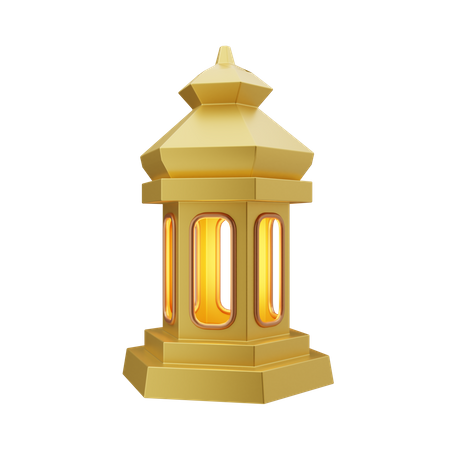 Islamic lantern 3D Illustration