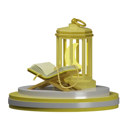 Islamic Lantern And Quran  3D Icon