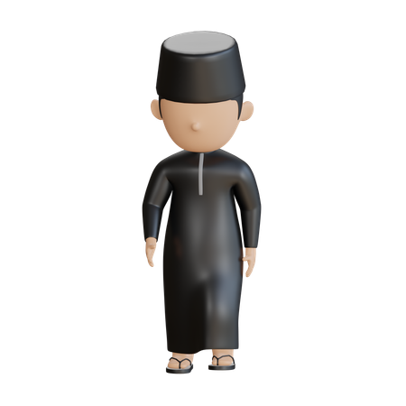 Islamic Male Walking  3D Icon