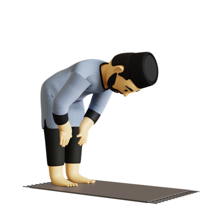 Islamic Man doing islamic prayer 3D Illustration