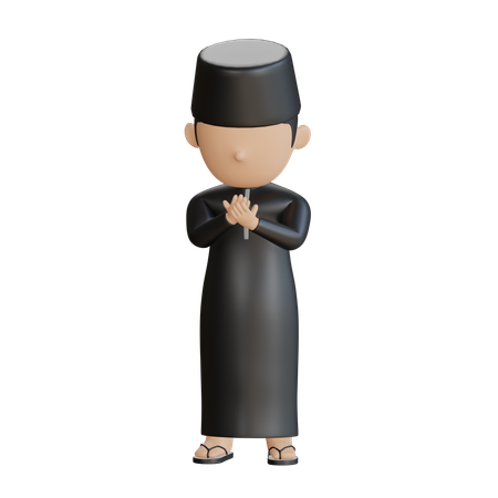 Islamic Man Doing Namaz Prayer  3D Illustration