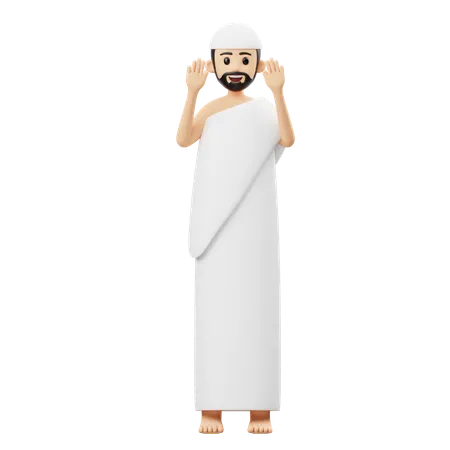 Islamic Man Doing Prayer  3D Illustration