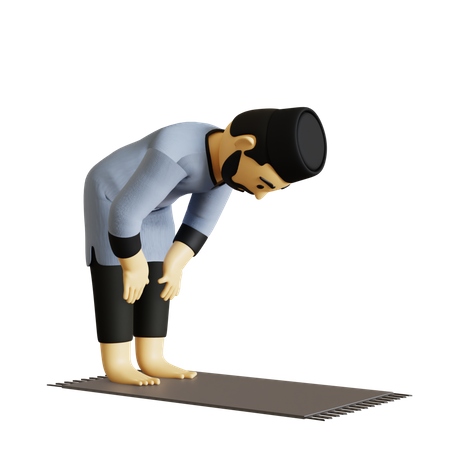 Islamic Man doing islamic prayer  3D Illustration