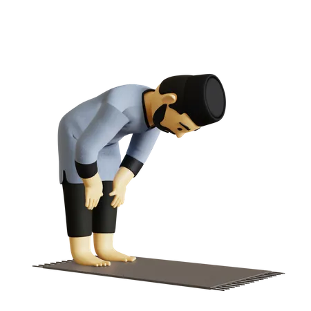 Islamic Man doing islamic prayer  3D Illustration