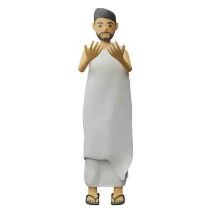 Islamic man doing prayer  3D Illustration
