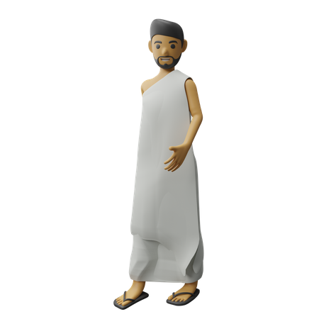 Islamic man giving walk pose 3D Illustration