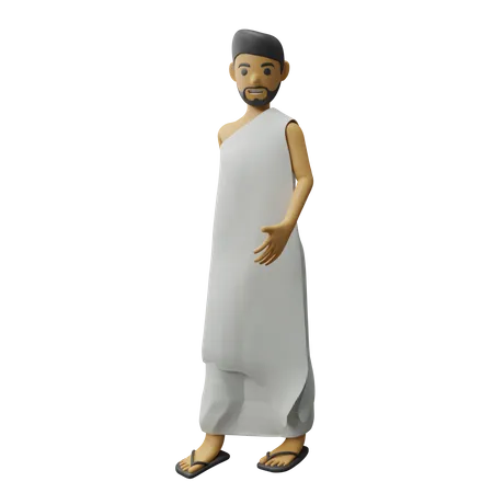 Islamic man giving walk pose 3D Illustration